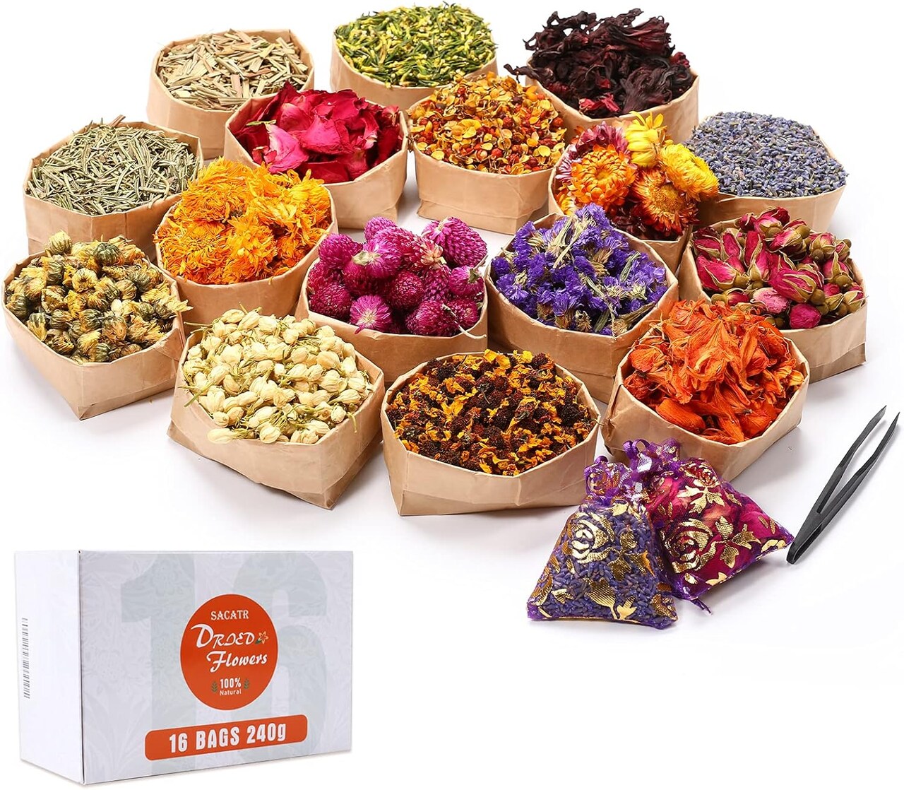 100% Natural Dried Flowers Herbs Kit for Soap Making 15g/Bag Dried Flowers
